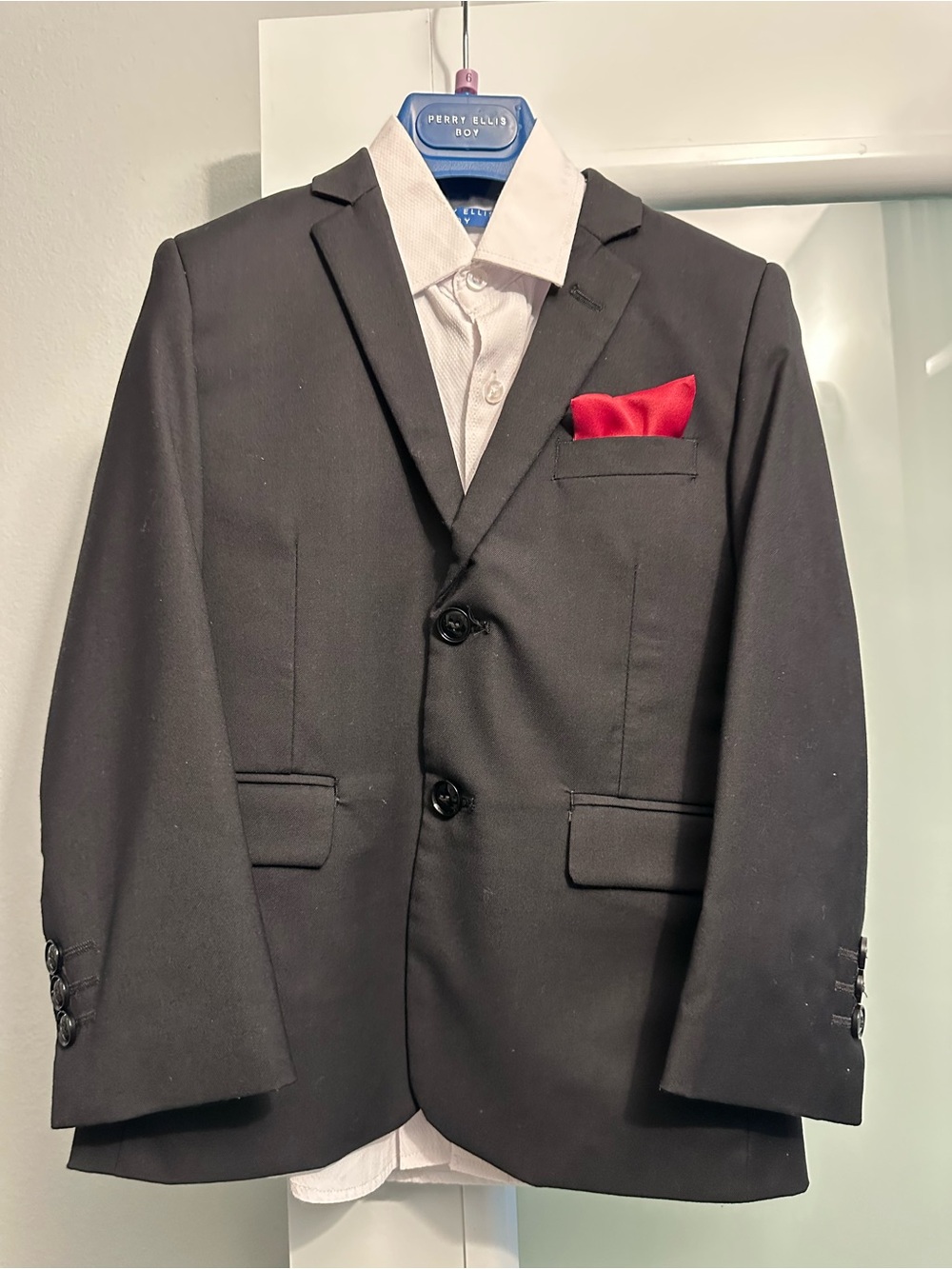 Perry Ellis Boys Black Suit – Size 6 – Complete Set – Like New 🖤